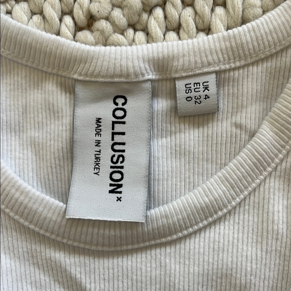 White Ribbed Tank Top - Picture 2 of 3